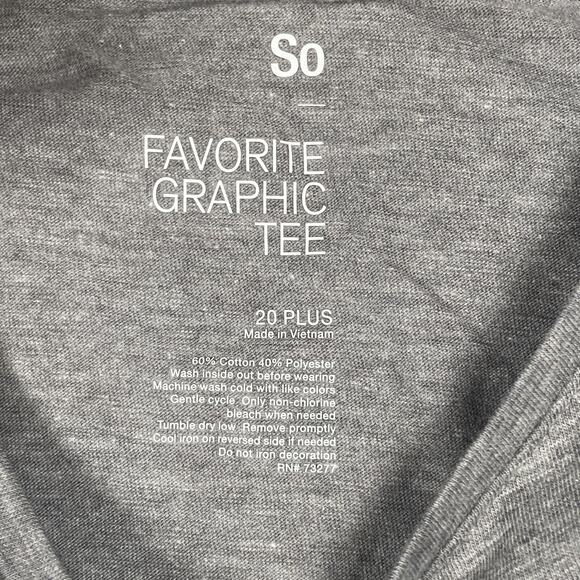 NWT 2 Piece So Favorite Graphic Kids Tee Shirt Girls Size XXL 20 plus Curved Hem - Picture 5 of 5